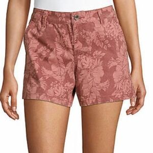a.n.a Pink Floral Mid Rise Twill Shorts Size 12 |‎ 5" Inseam Summer Casual